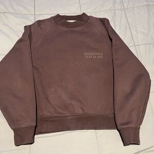 Essentials Men's Crewneck Sweater in Deep Brown